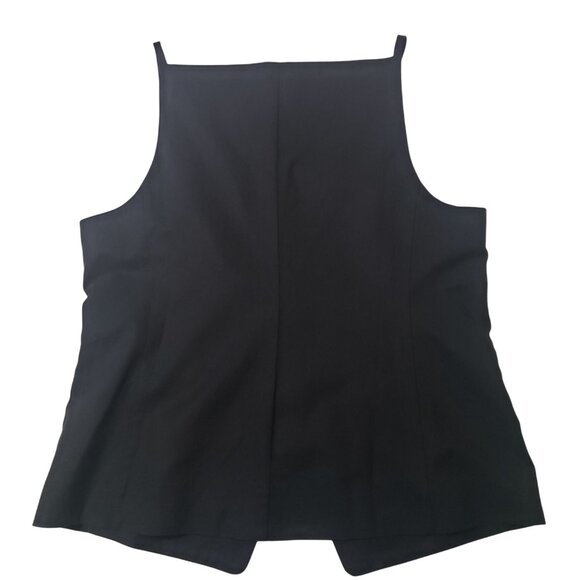 Madewell Square-Neck Vest in Drapey Twill Women's Size 14 in True Black NWT - Picture 14 of 16